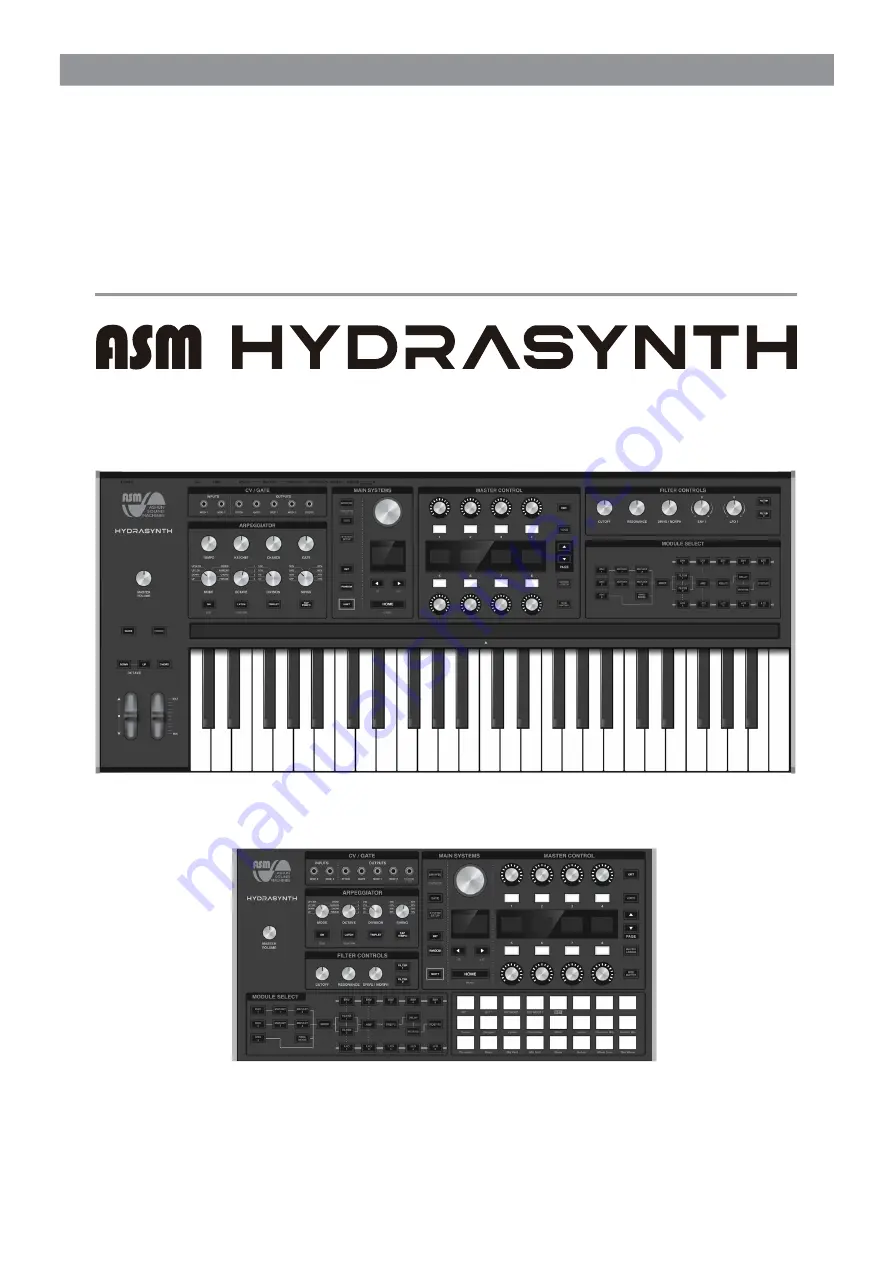 ASM HYDRASYNTH Скачать руководство пользователя страница 1