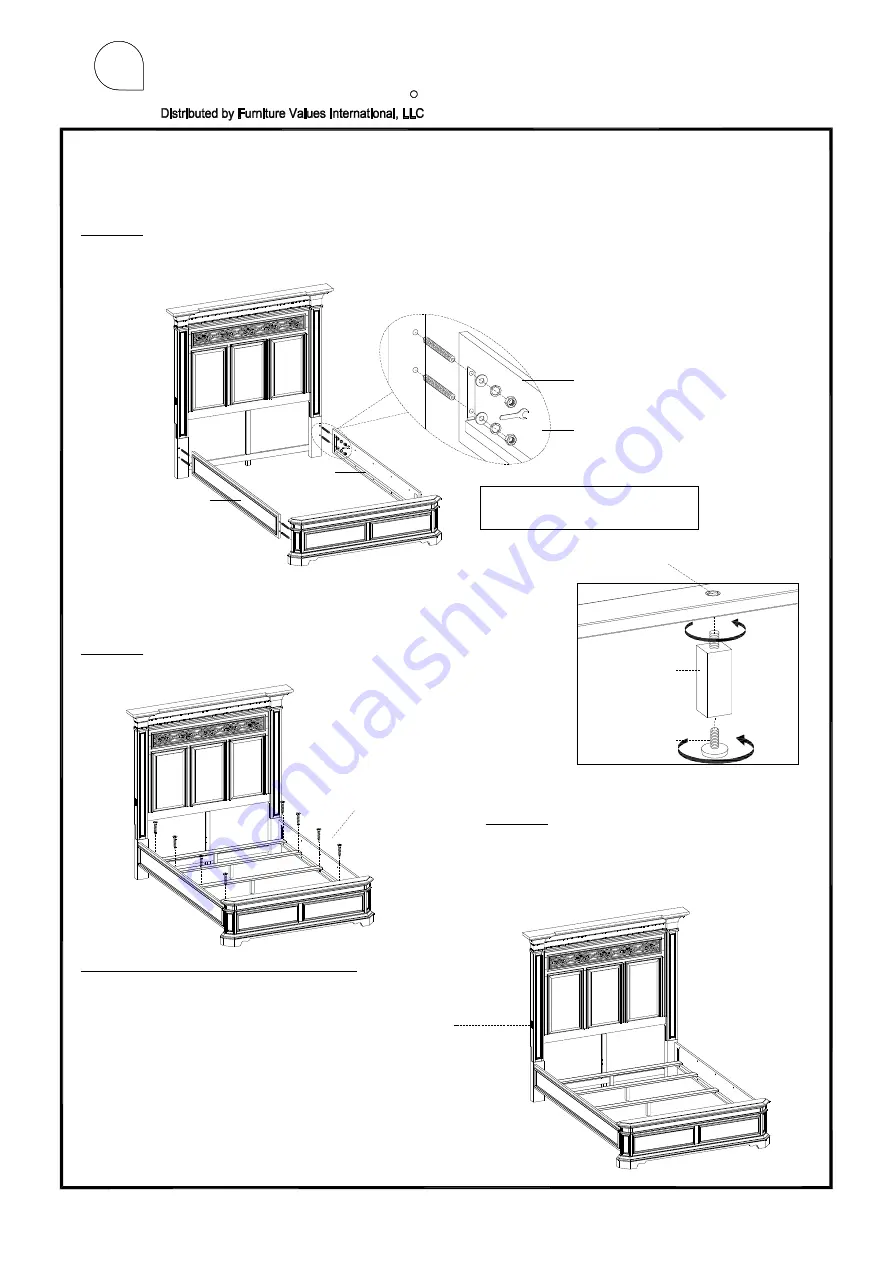 aspenhome Queen Estate Panel HB I201-412 Assembly Instructions Manual Download Page 3