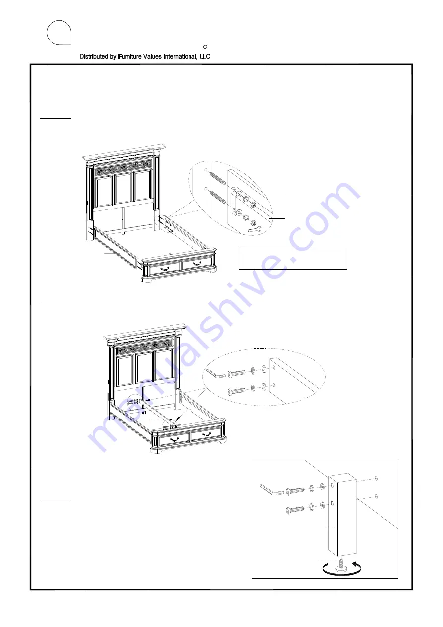 aspenhome Queen Estate Panel HB I201-412 Assembly Instructions Manual Download Page 6