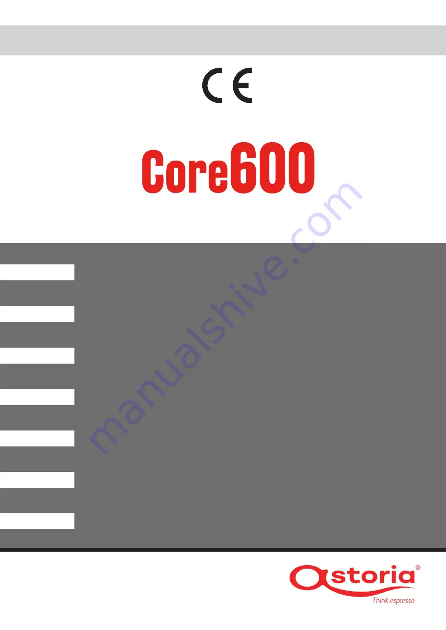 Astoria Core600 AEP Use And Maintenance Manual, Instructions For The User Download Page 1