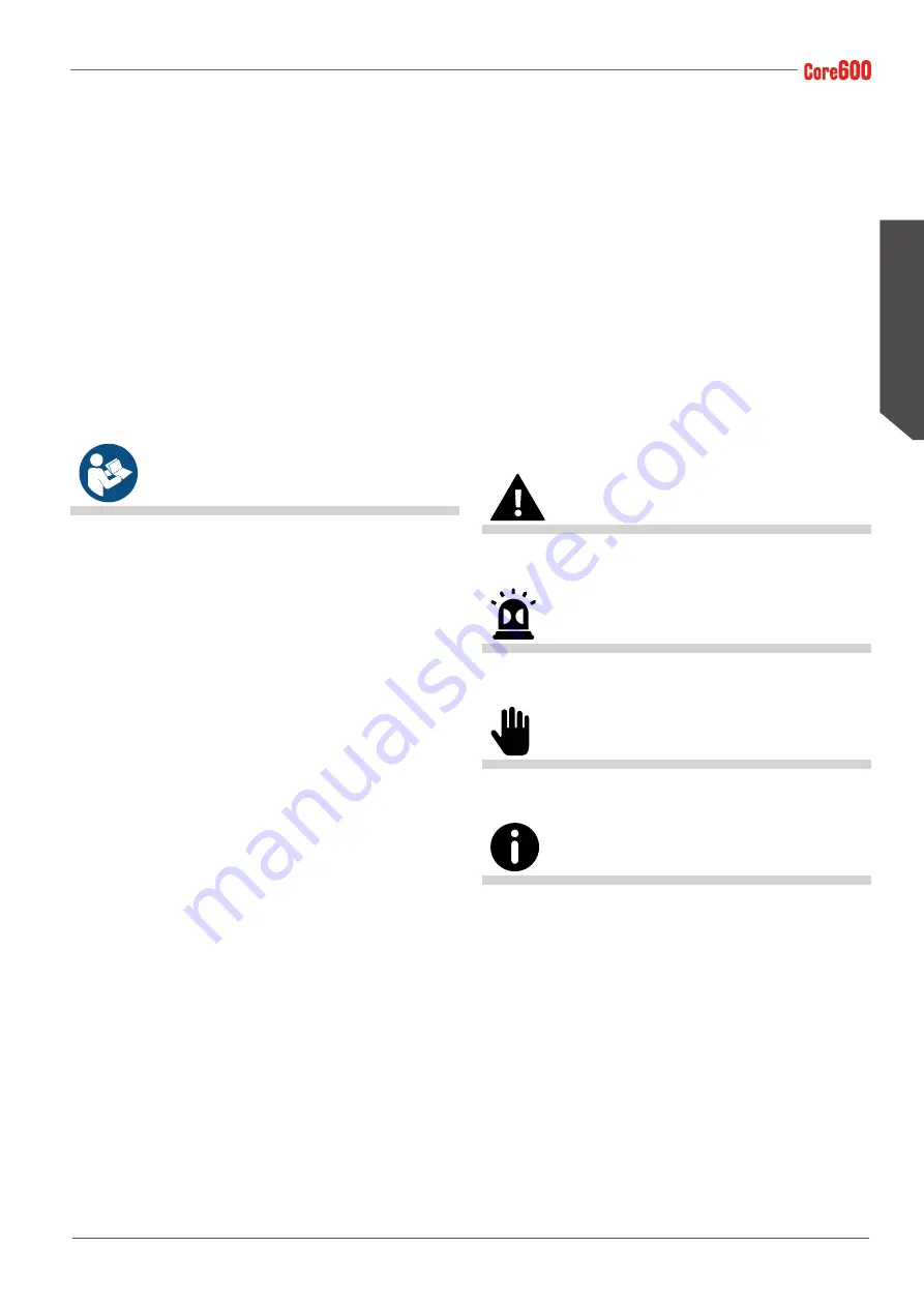 Astoria Core600 AEP Use And Maintenance Manual, Instructions For The User Download Page 49