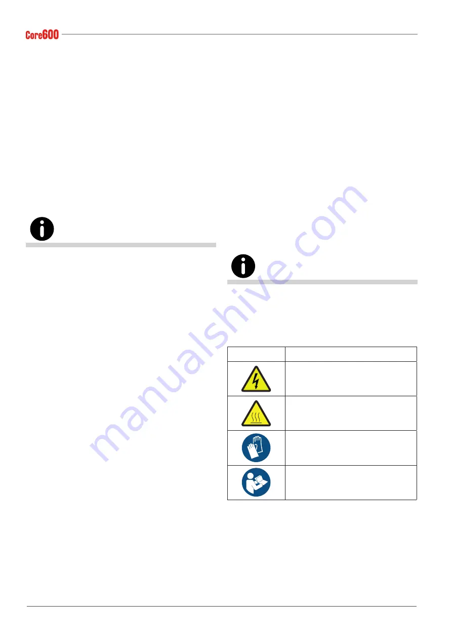 Astoria Core600 AEP Use And Maintenance Manual, Instructions For The User Download Page 130