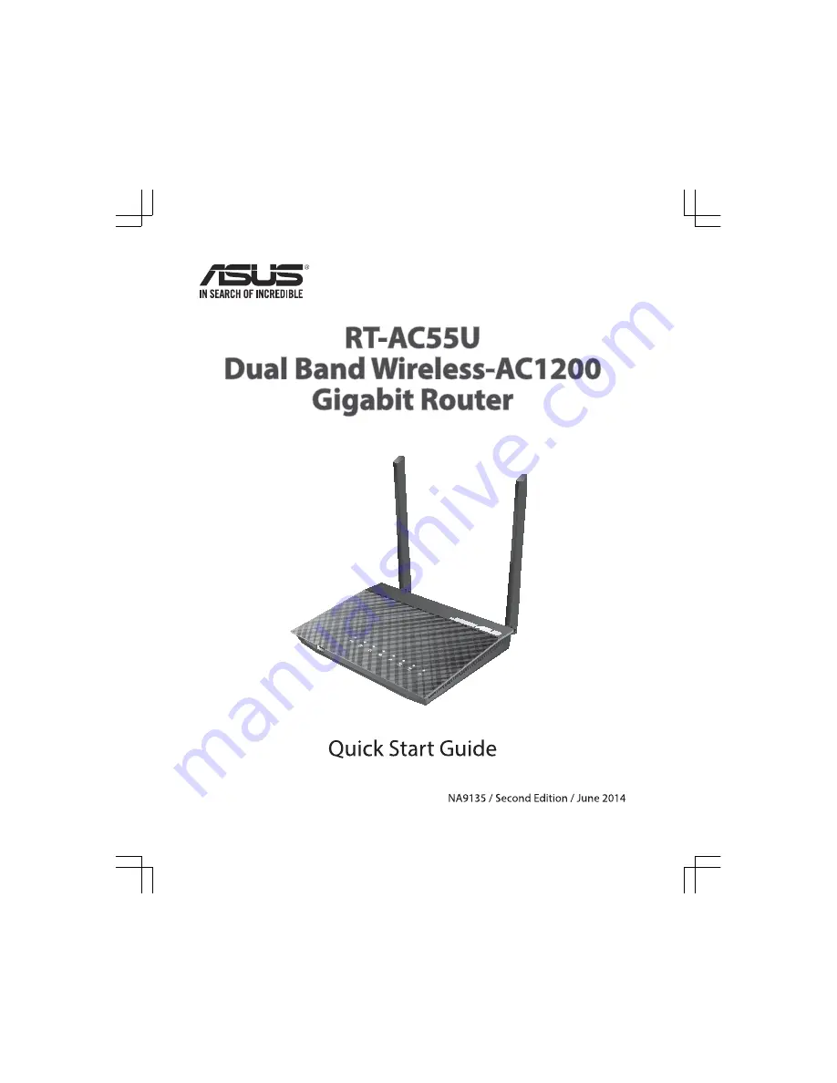 Asus RT-AC55U Quick Start Manual Download Page 1