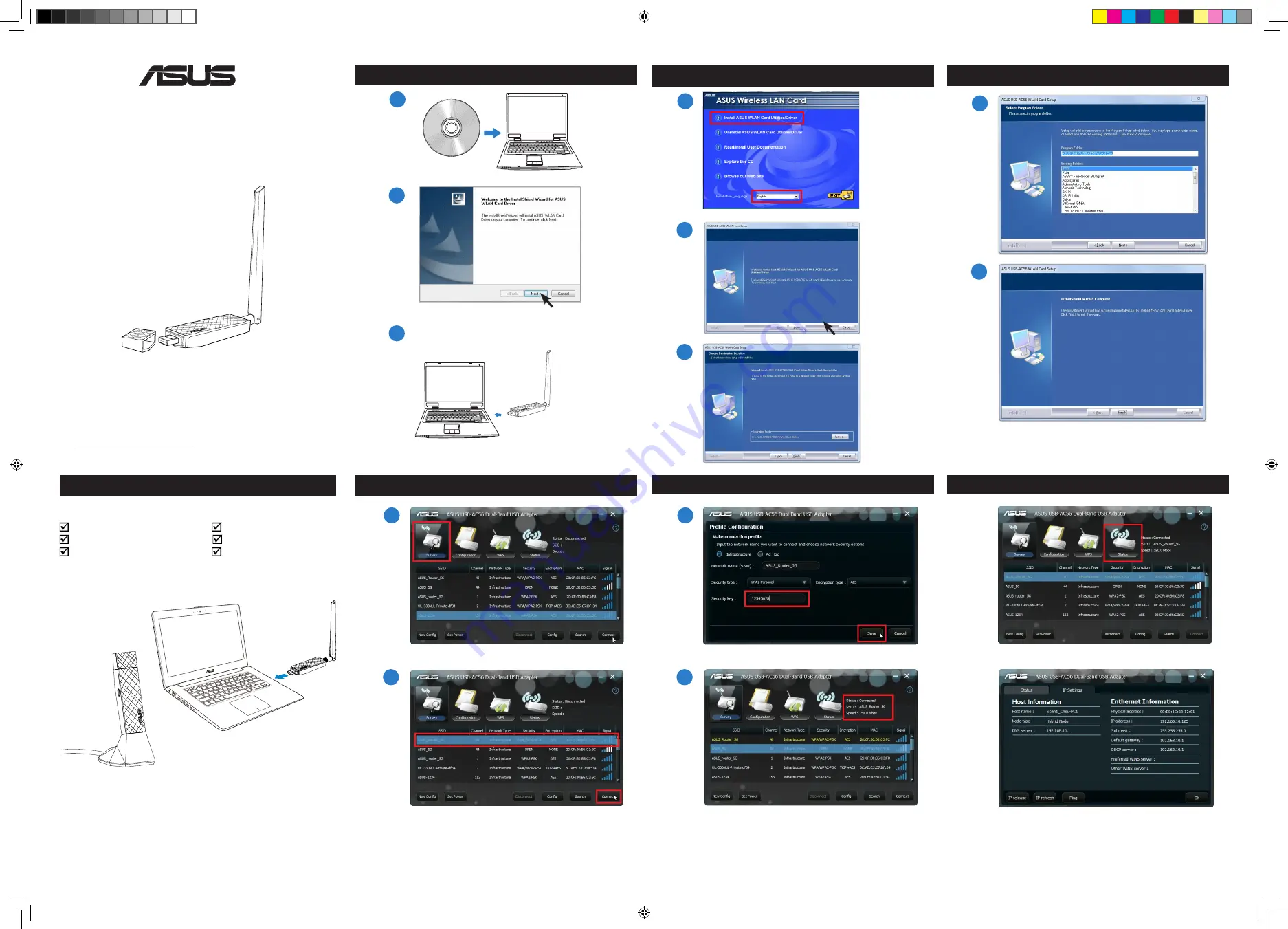 Asus USB-AC56 Quick Start Manual Download Page 1