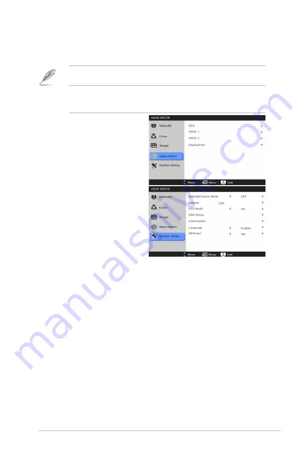 Asus VS278 Series User Manual Download Page 21