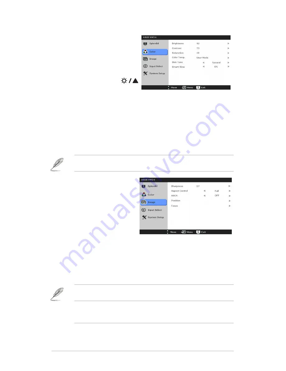 Asus VW24AL Series User Manual Download Page 20