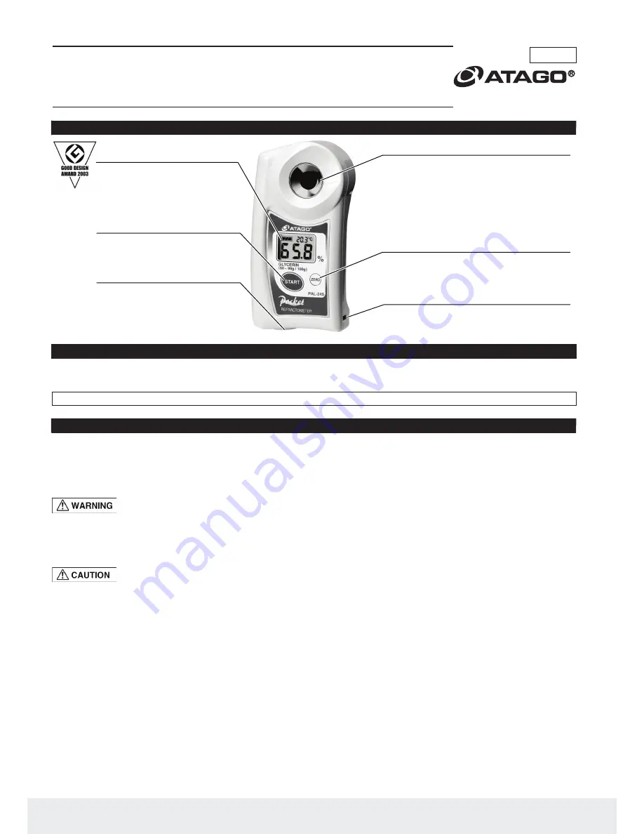 ATAGO PAL-24S Instruction Manual Download Page 1