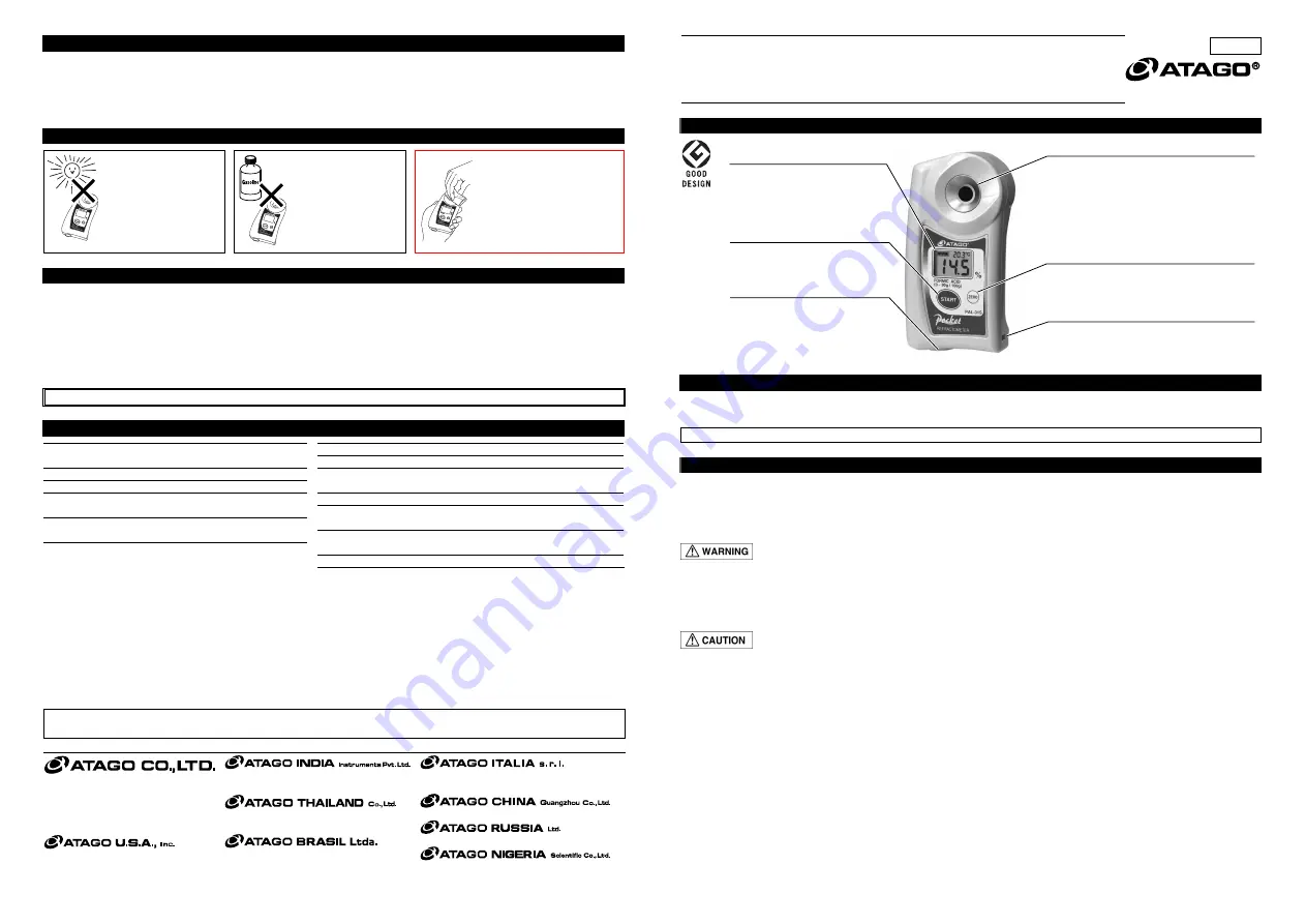 ATAGO PAL-31S Instruction Manual Download Page 1