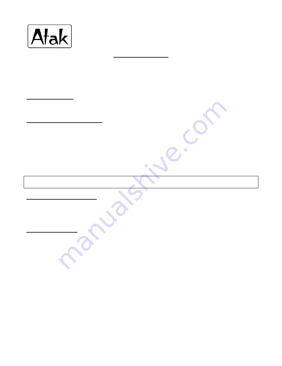 Atak M971 Quick Start Manual Download Page 1