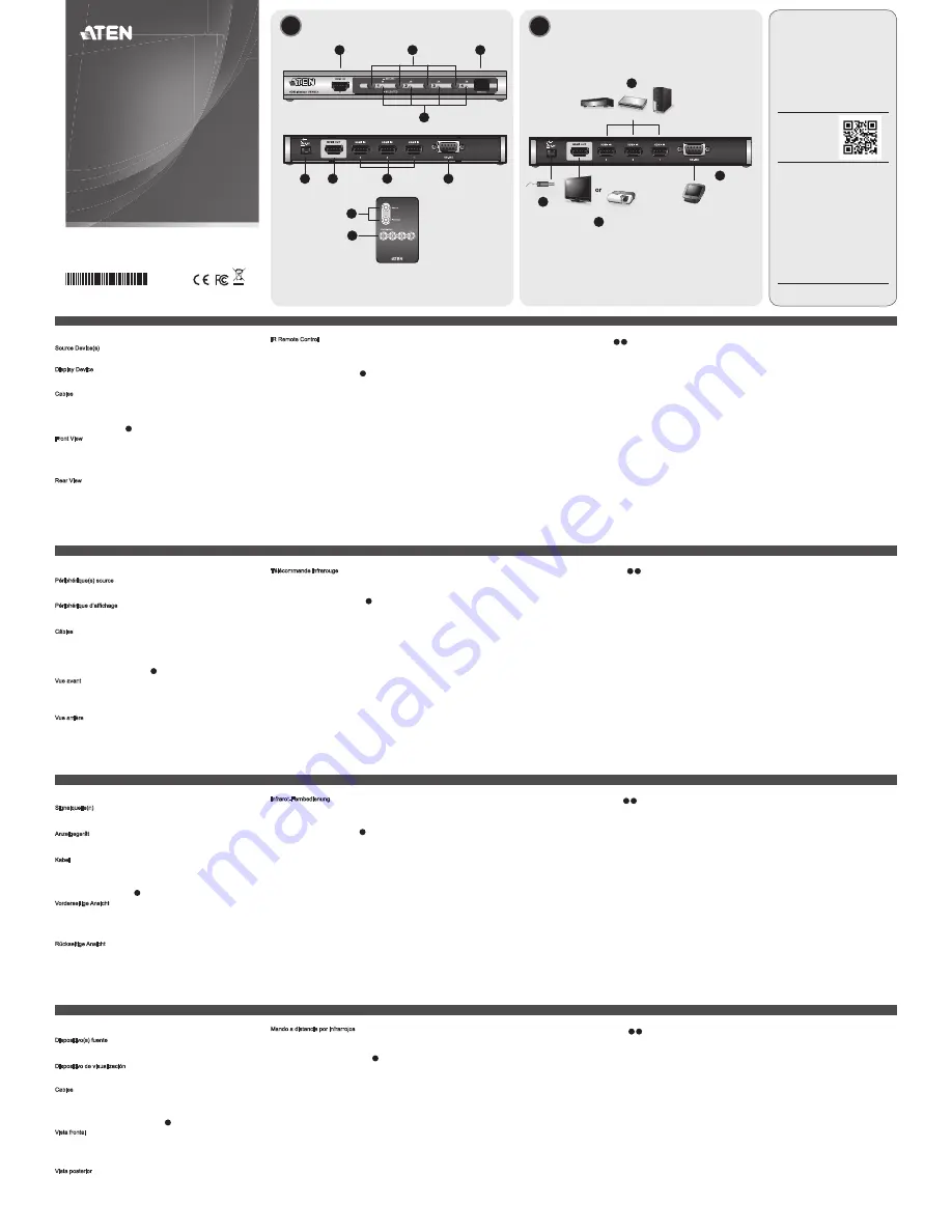 ATEN VanCryst VS481A Quick Start Manual Download Page 1