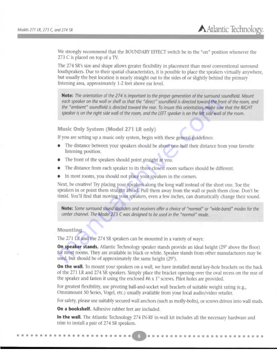 Atlantic Technology System 270 Instruction Manual Download Page 6