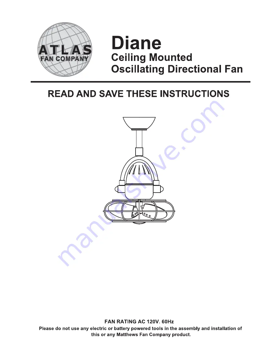 Atlas fan company DIANE Скачать руководство пользователя страница 1