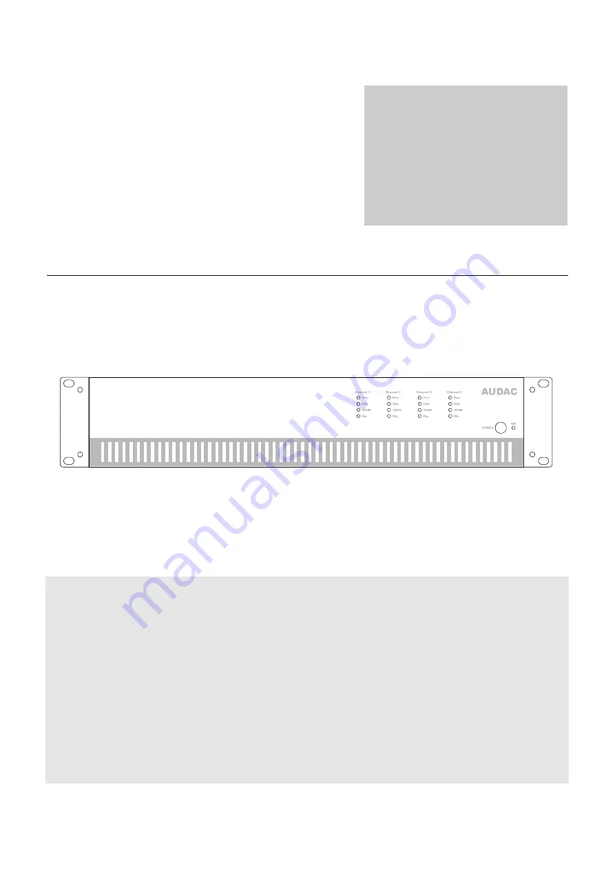 AUDAC CAP412 User Manual & Installation Manual Download Page 1