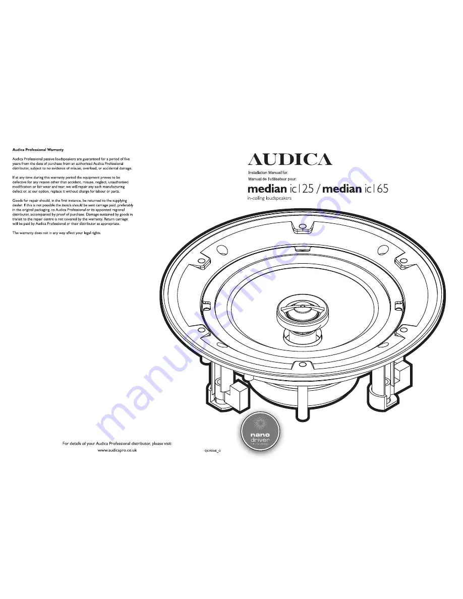 Audica median ic I 25 Installation Manual Download Page 1