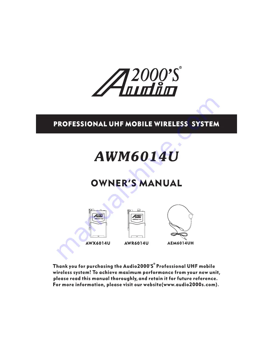 Audio 2000 AEM6014UH Скачать руководство пользователя страница 1