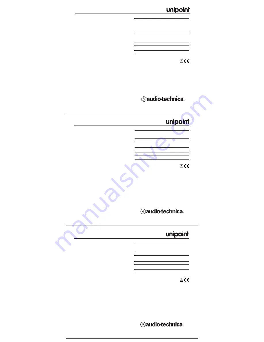 Audio Technica unipoint AT8666RSP Specifications Download Page 2