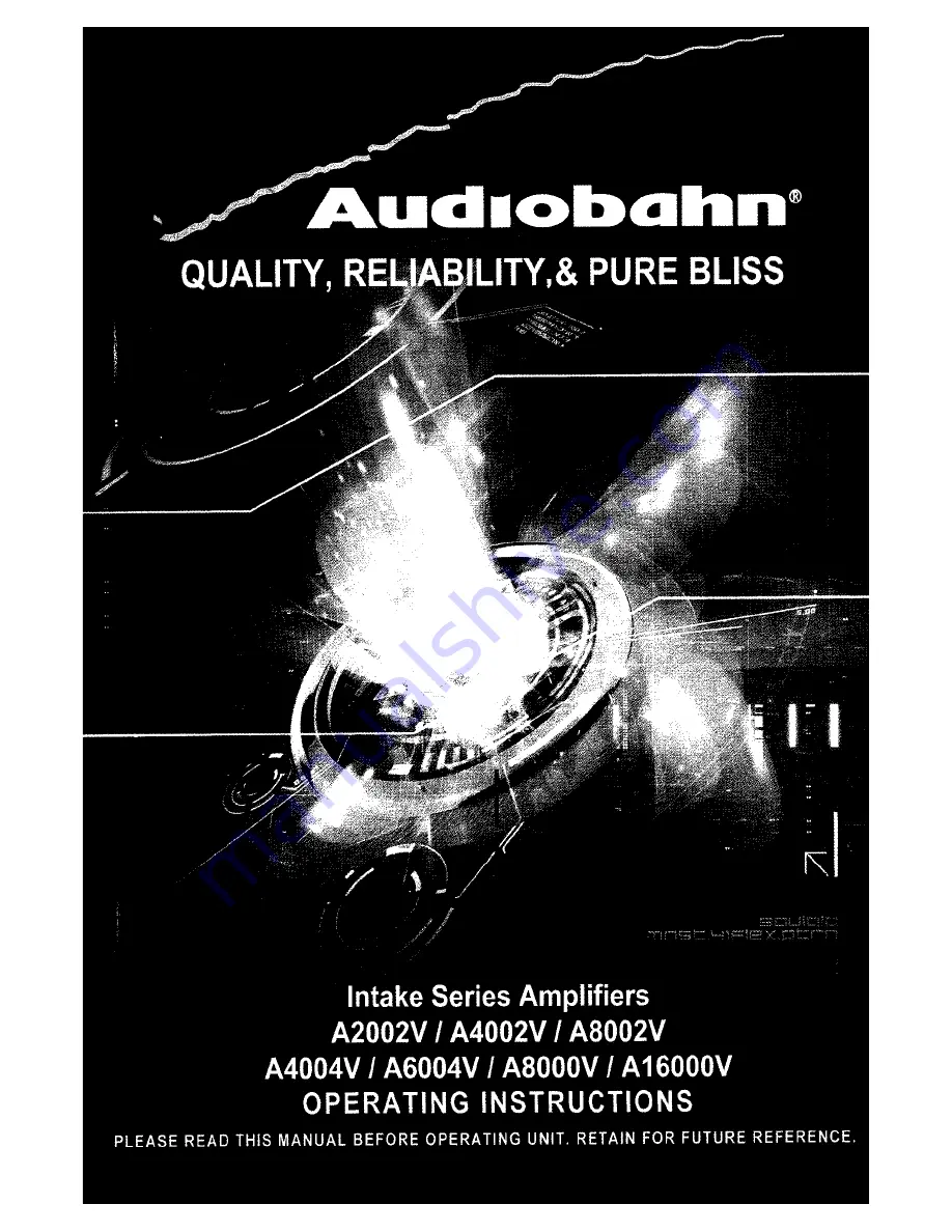 AudioBahn A16000V Operating Instructions Manual Download Page 1