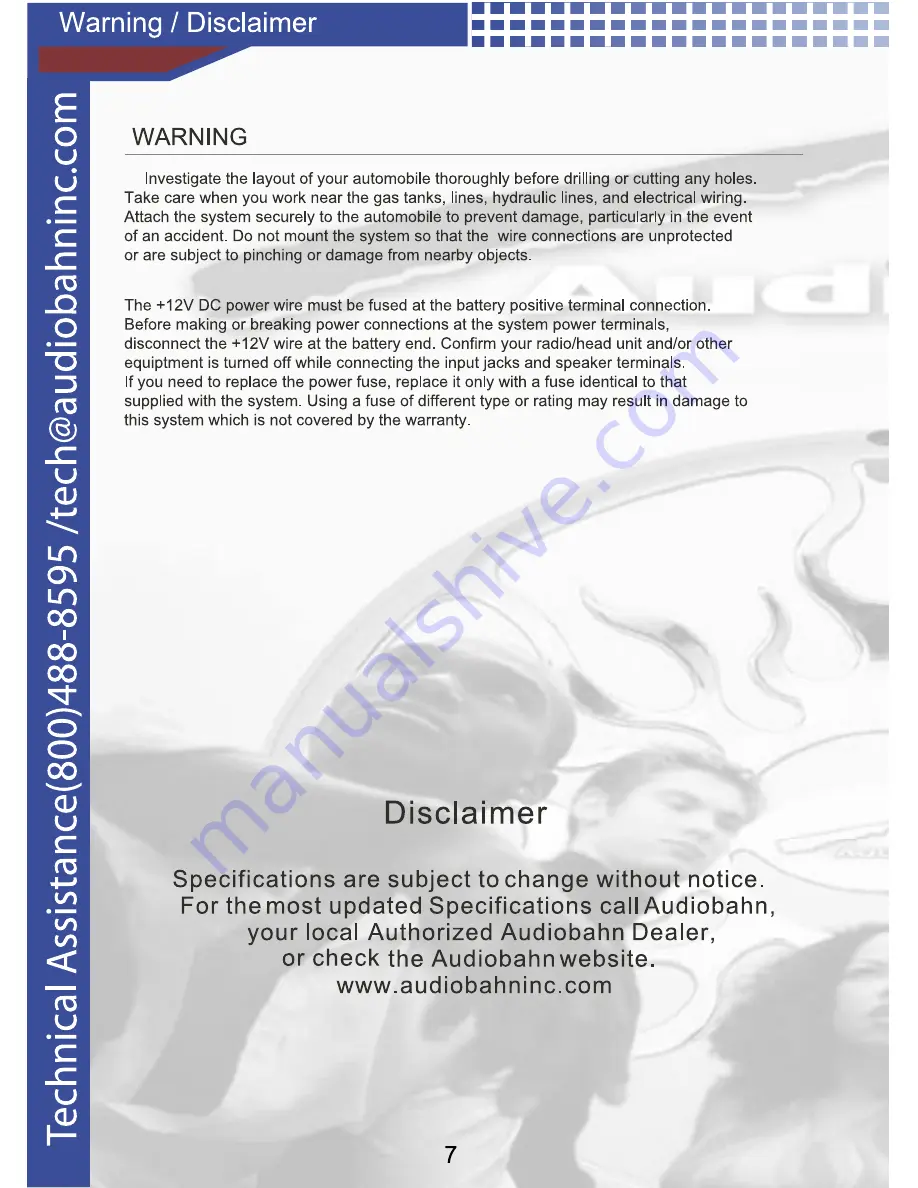 AudioBahn ABB102V Operating Instructions Manual Download Page 8