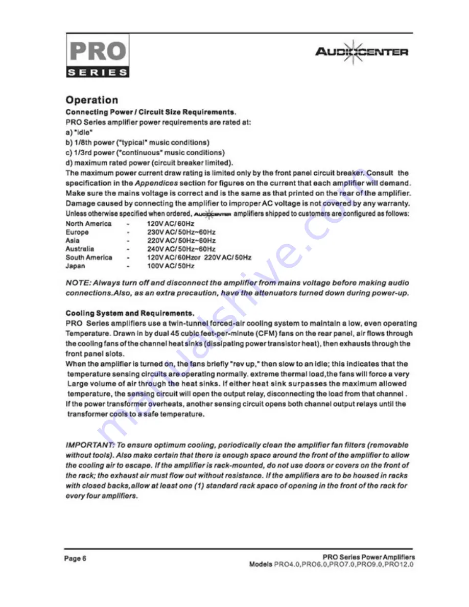 Audiocenter PRO12.0 Owner'S Manual Download Page 8