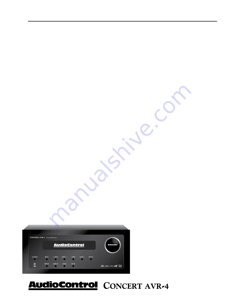 AudioControl Concert AVR-4 User Functionality Manual Download Page 9