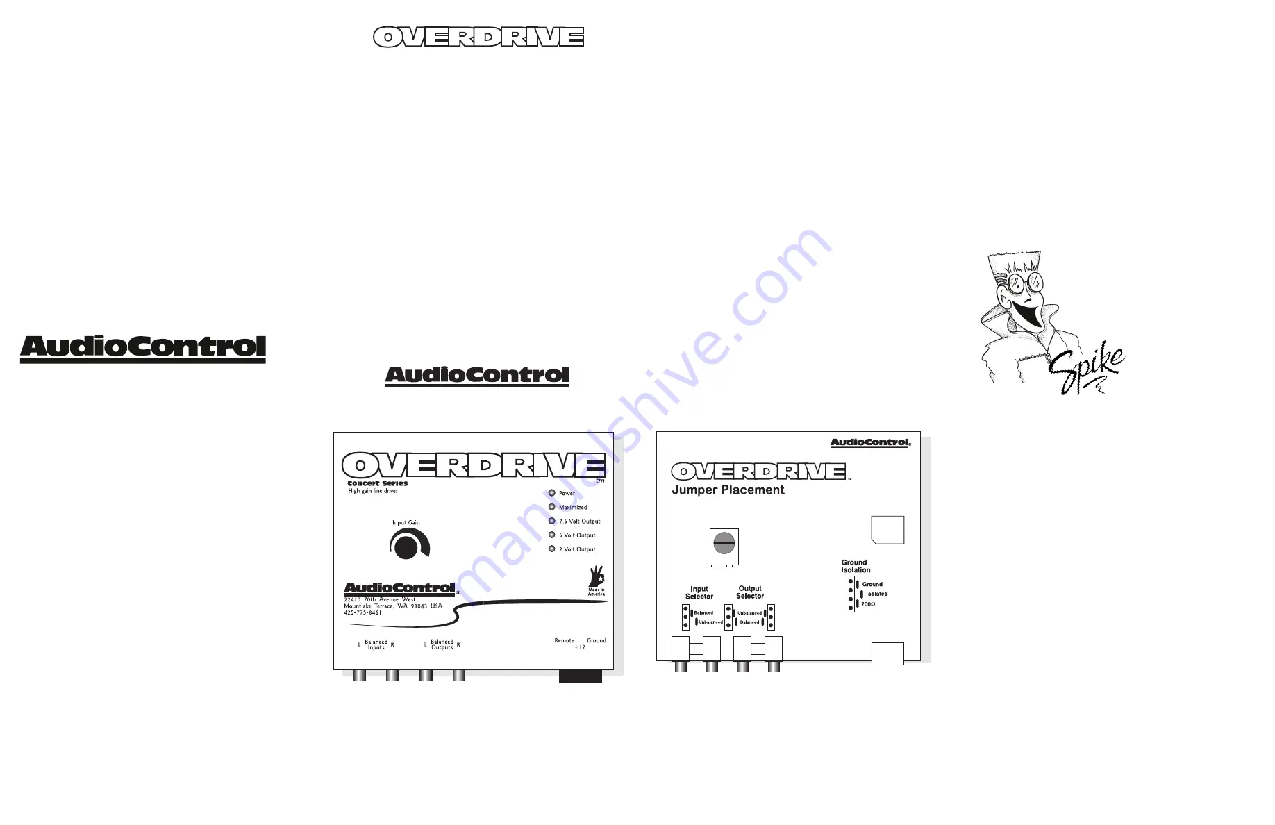 AudioControl OVERDRIVE Concert Series Owner'S Manual Download Page 1