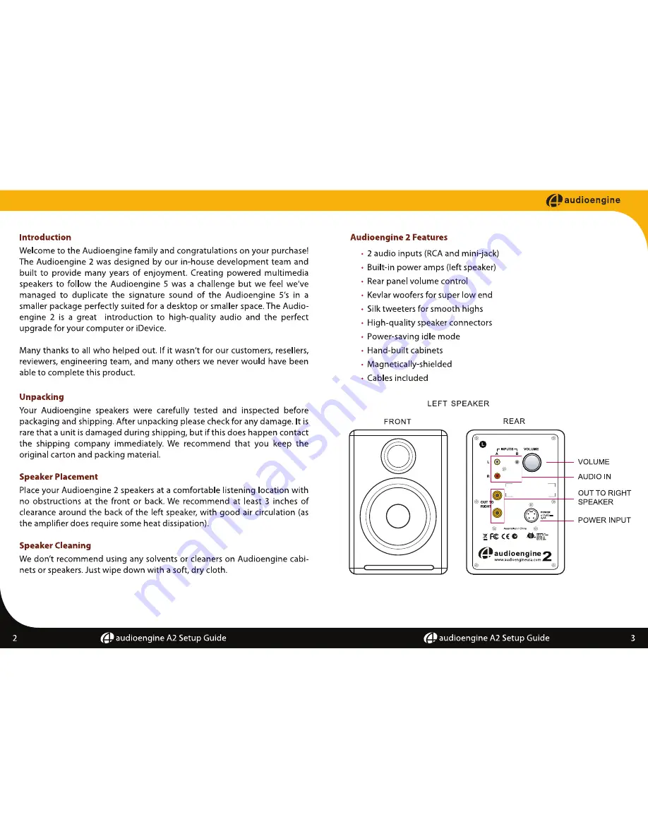 AudioEngine audioengine 2 Скачать руководство пользователя страница 3