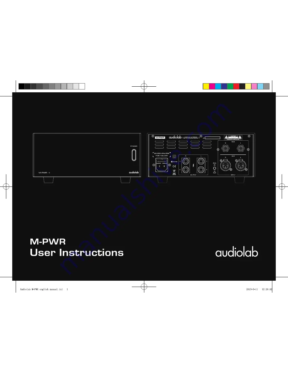 Audiolab M-PWR Скачать руководство пользователя страница 1