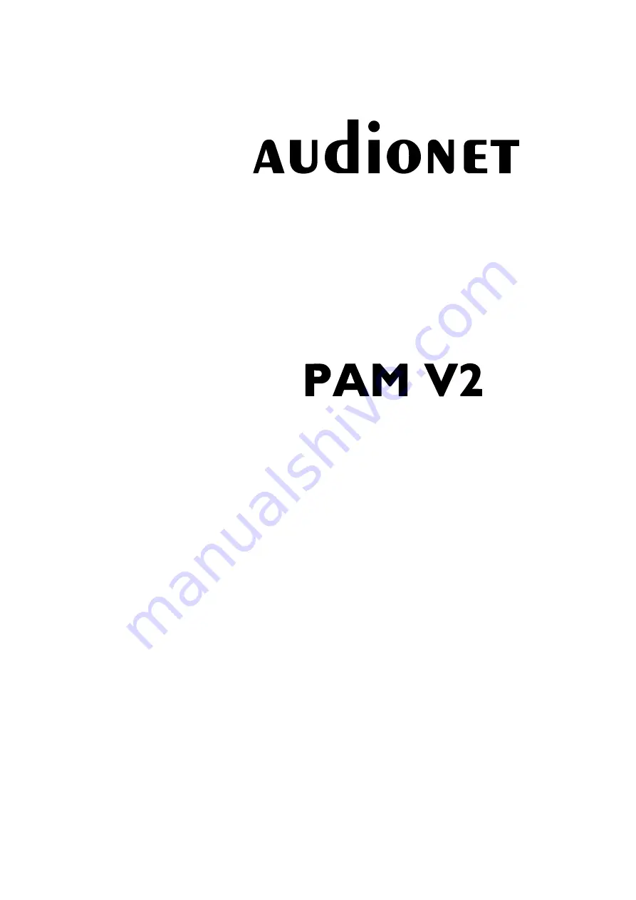 Audionet PAM V2 Скачать руководство пользователя страница 1