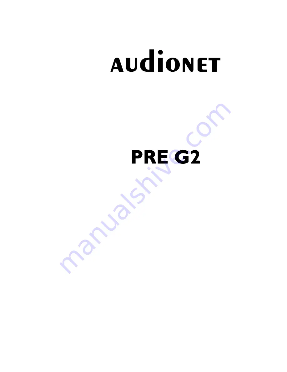 Audionet PRE G2 Скачать руководство пользователя страница 1