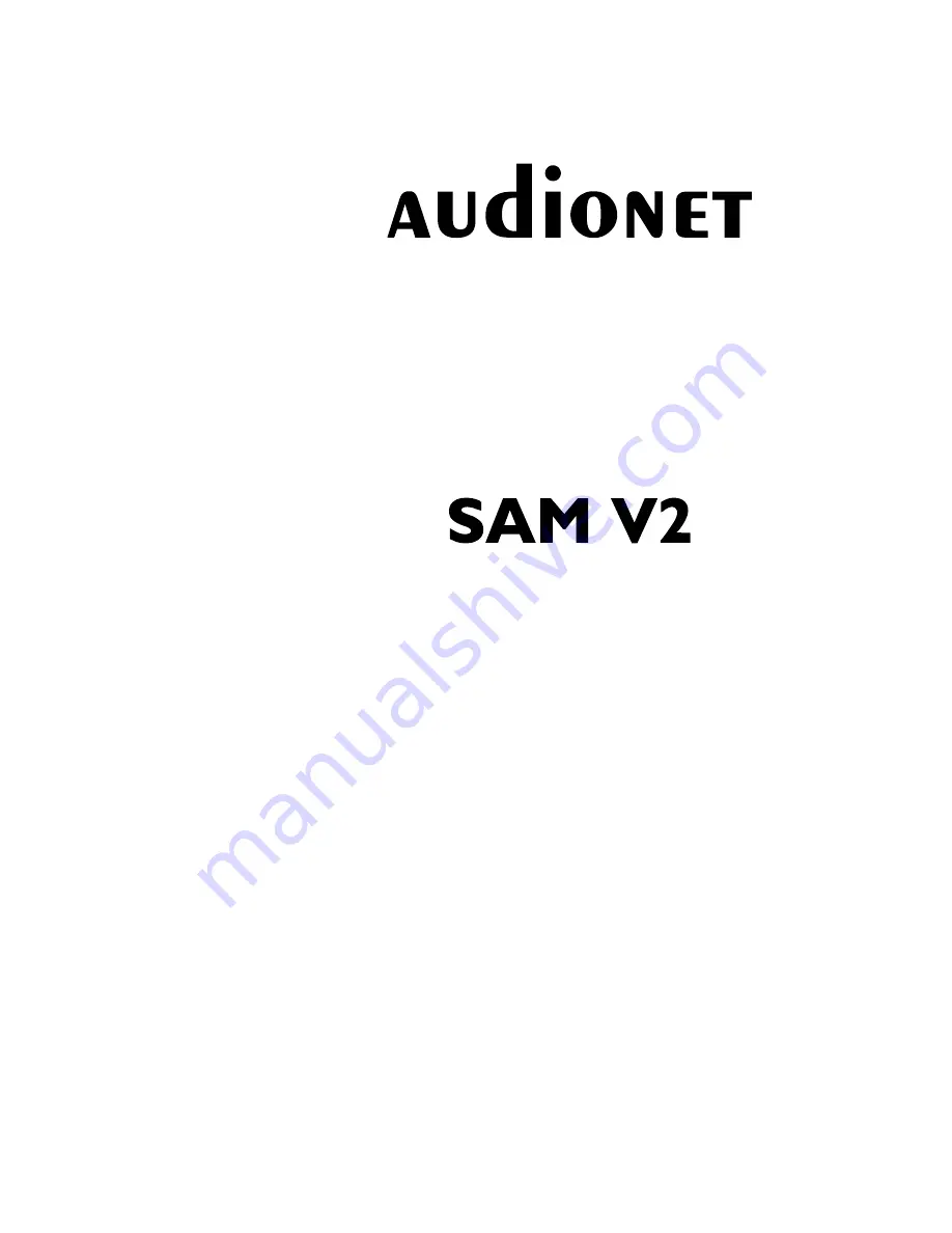 Audionet SAM V2 Скачать руководство пользователя страница 1