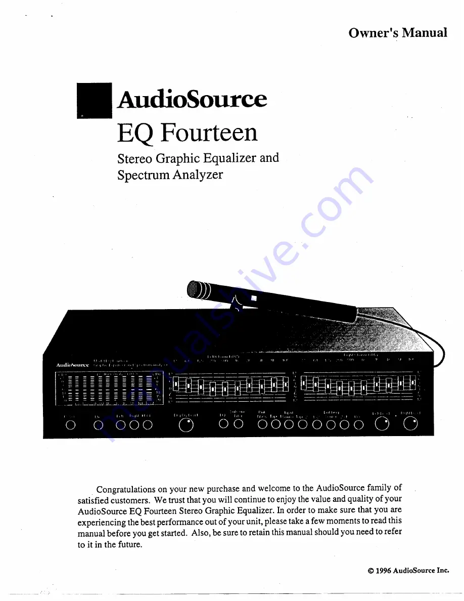 AudioSource EQ 14 Скачать руководство пользователя страница 1