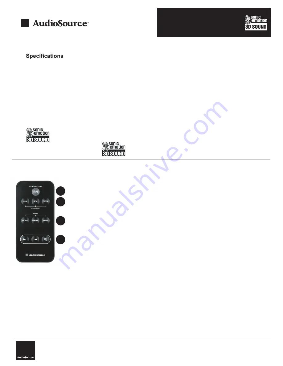 AudioSource FS3D62 Quick Start Manual Download Page 4