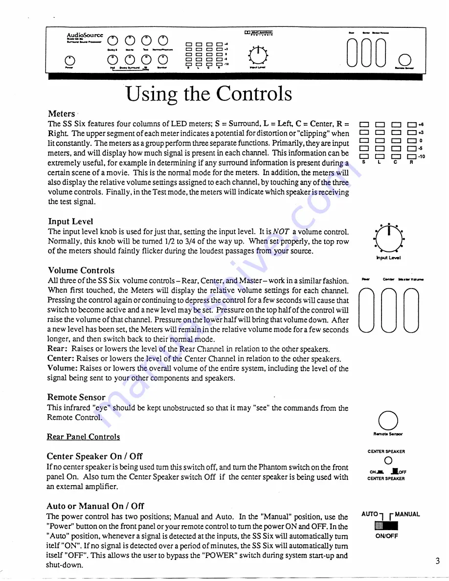 AudioSource SS Six Owner'S Manual Download Page 7