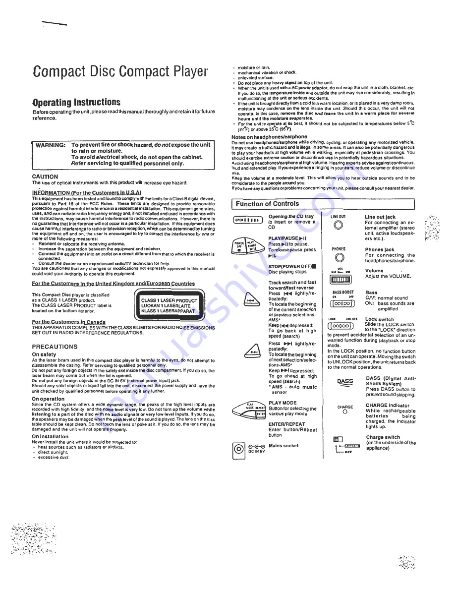 Audiovox CE140A Operating Instructions Download Page 1