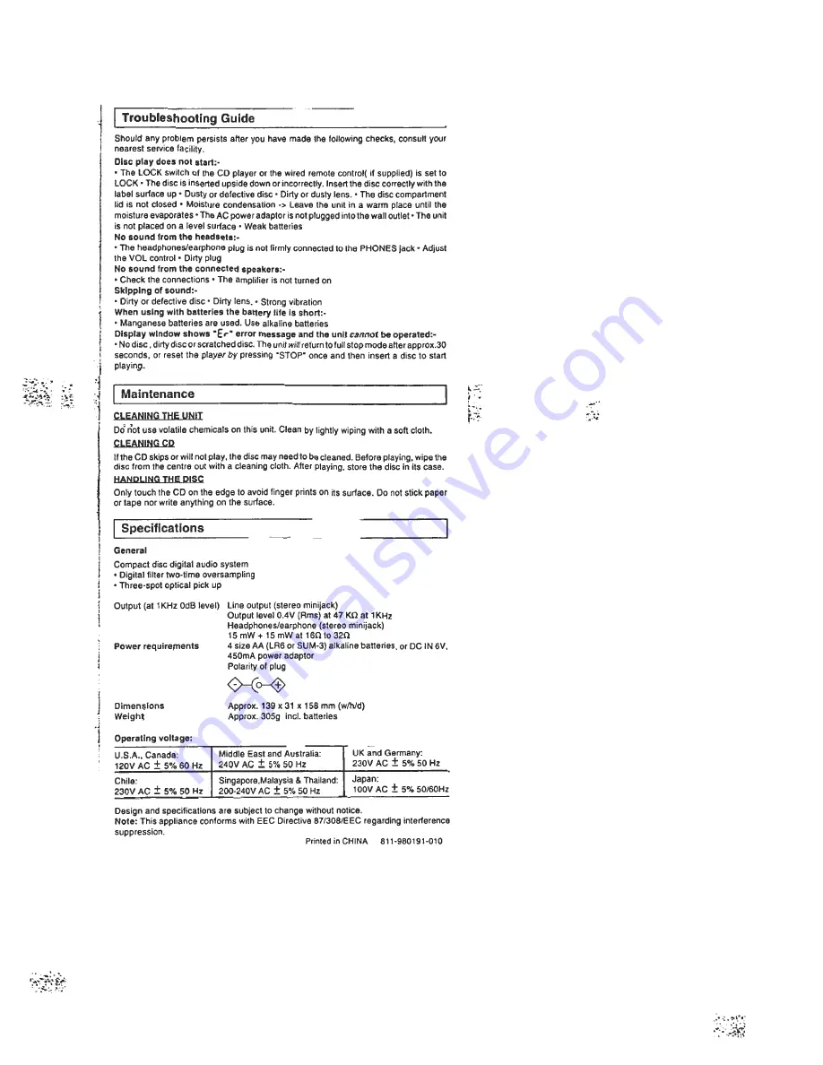 Audiovox CE140A Operating Instructions Download Page 4