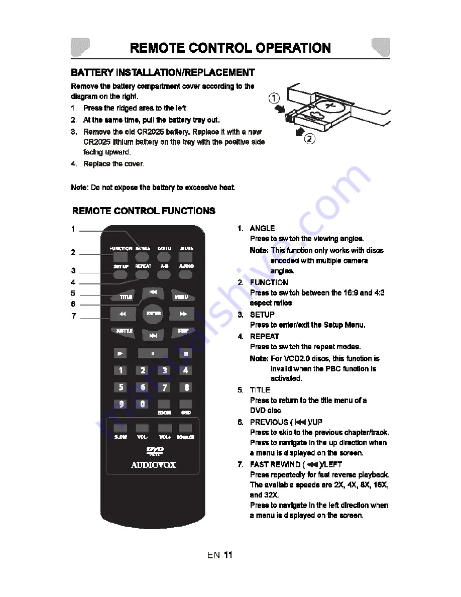 Audiovox DS7521PK Owner'S Manual Download Page 11