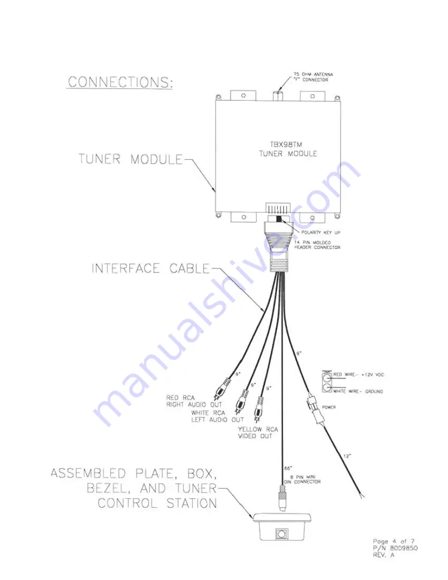 Audiovox TBX9850 Specifications Download Page 4