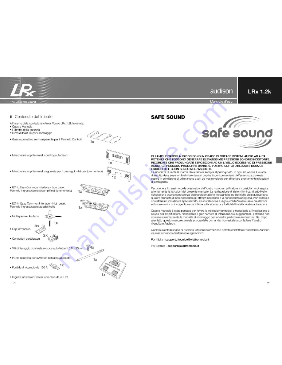 Audison LRx 1.2k Universal Sound Owner'S Manual Download Page 3