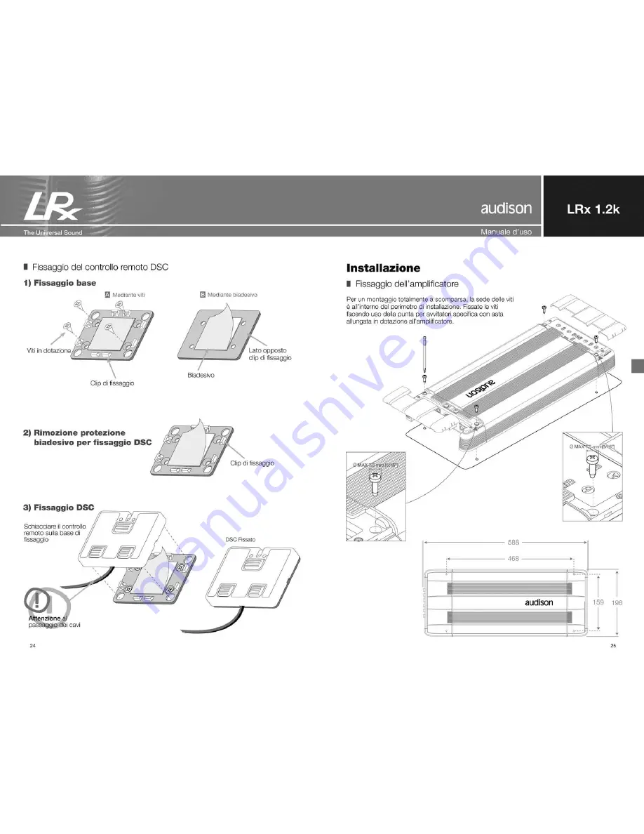 Audison LRx 1.2k Universal Sound Owner'S Manual Download Page 13