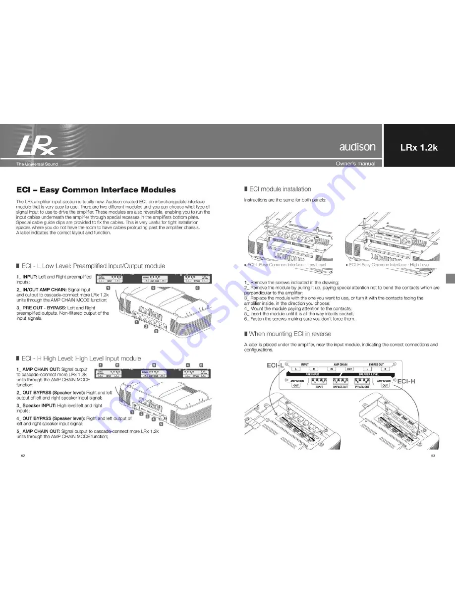 Audison LRx 1.2k Universal Sound Скачать руководство пользователя страница 27