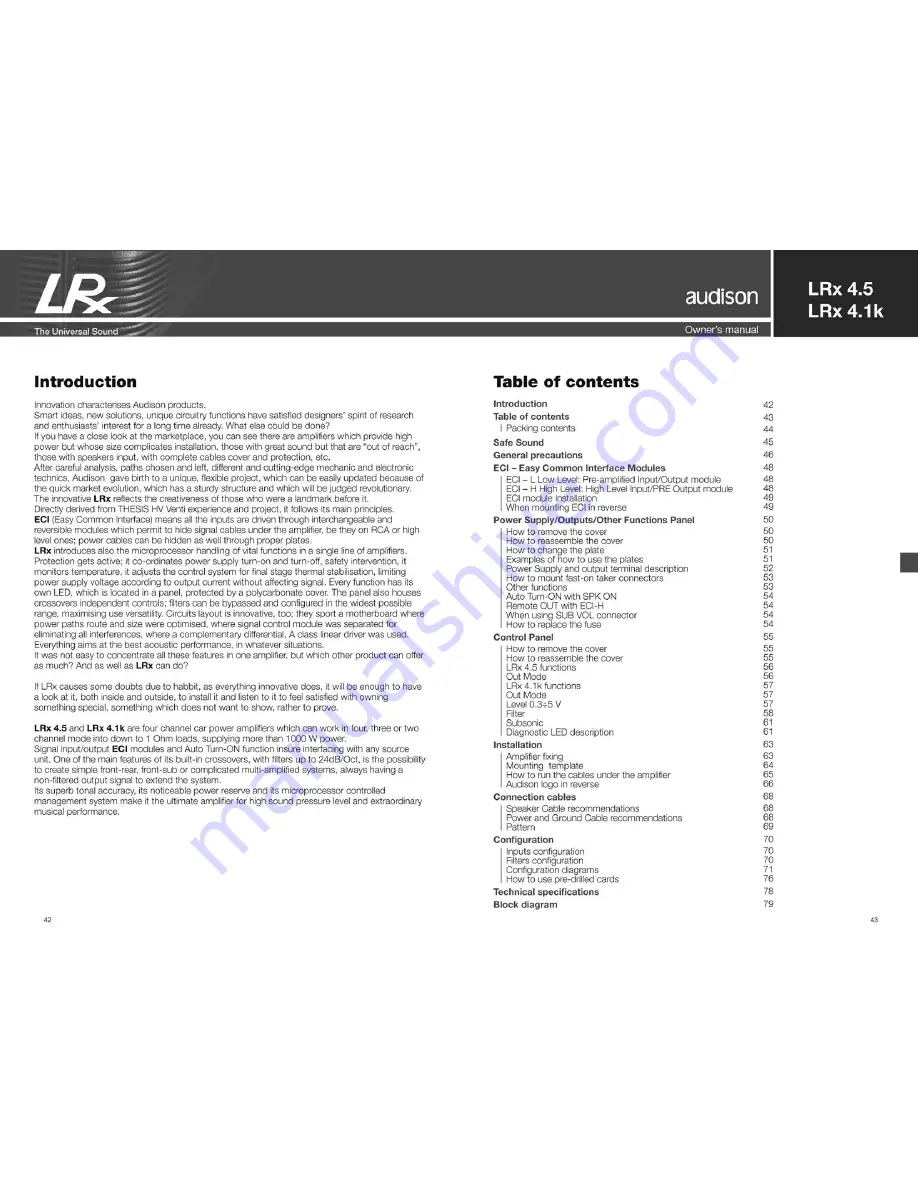 Audison LRx 4.1k Owner'S Manual Download Page 22