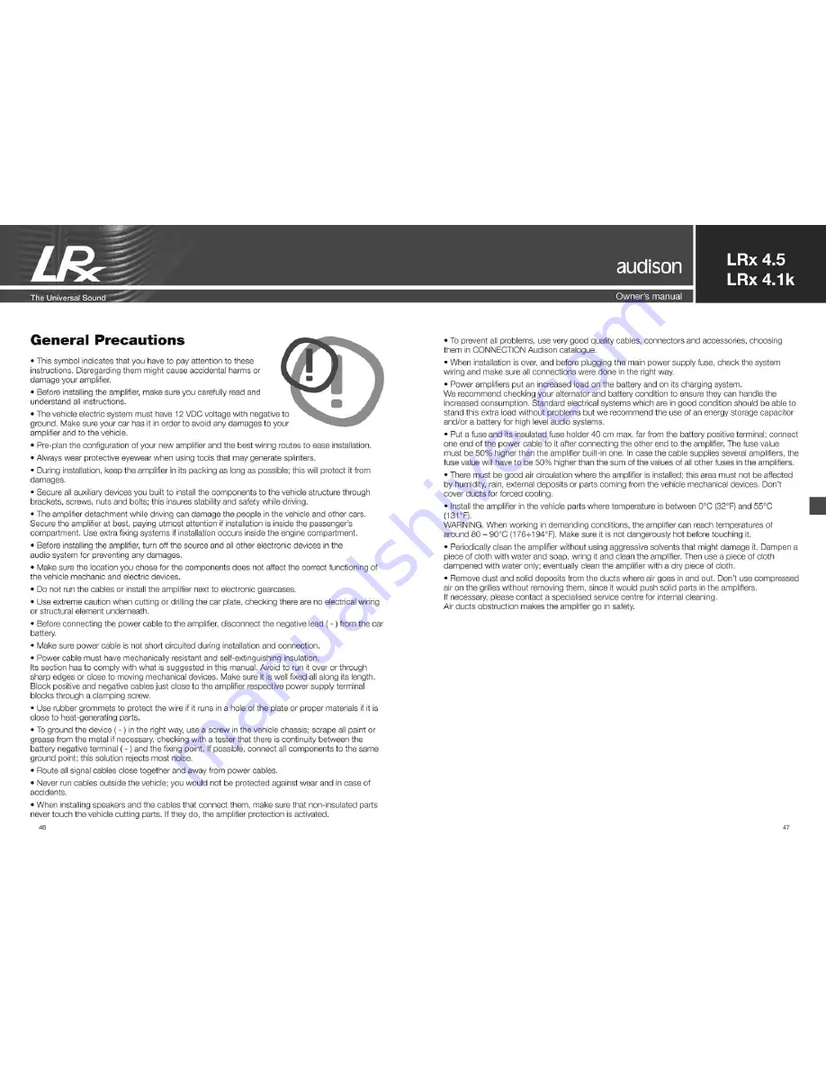 Audison LRx 4.1k Owner'S Manual Download Page 24