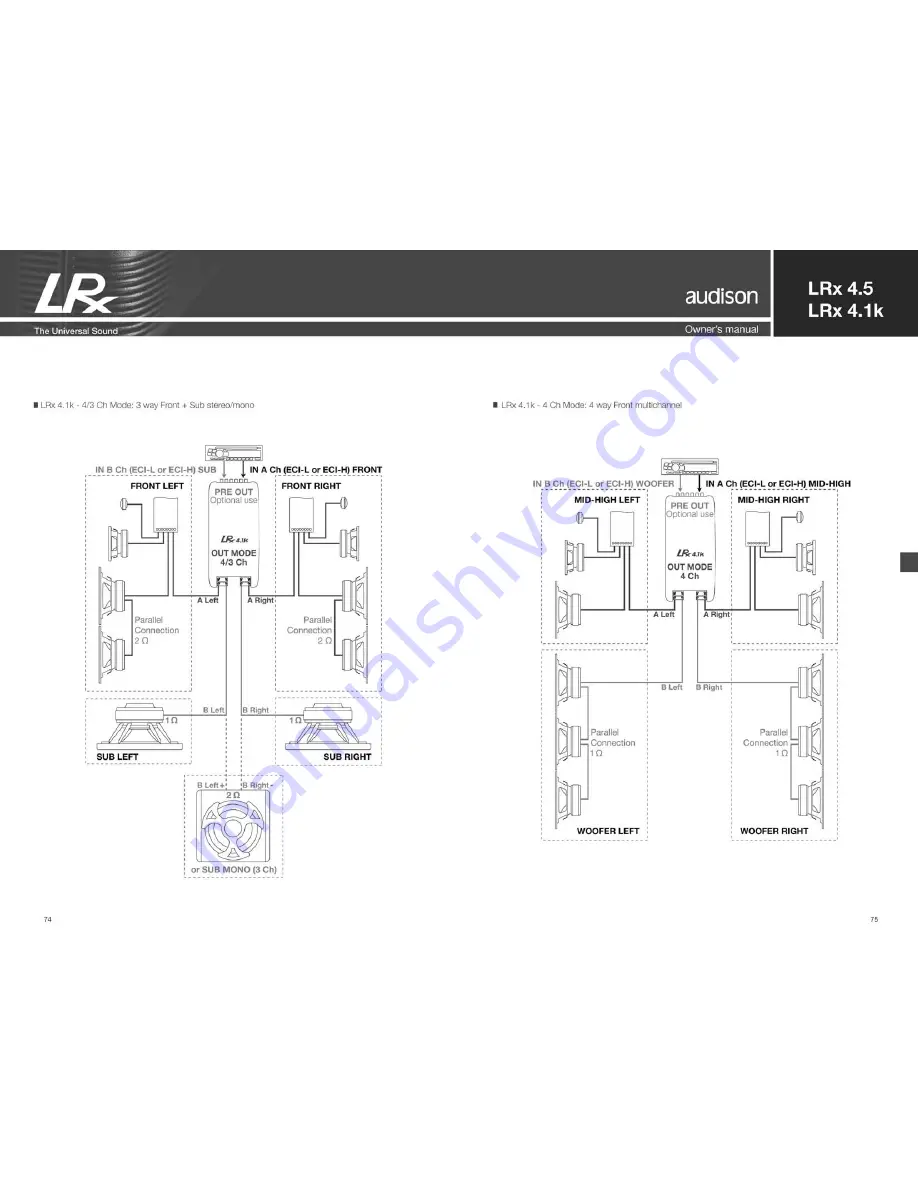 Audison LRx 4.1k Owner'S Manual Download Page 38