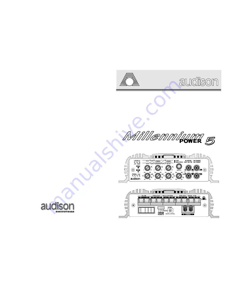 Audison Millennium Power 5 Owner'S Manual Download Page 1