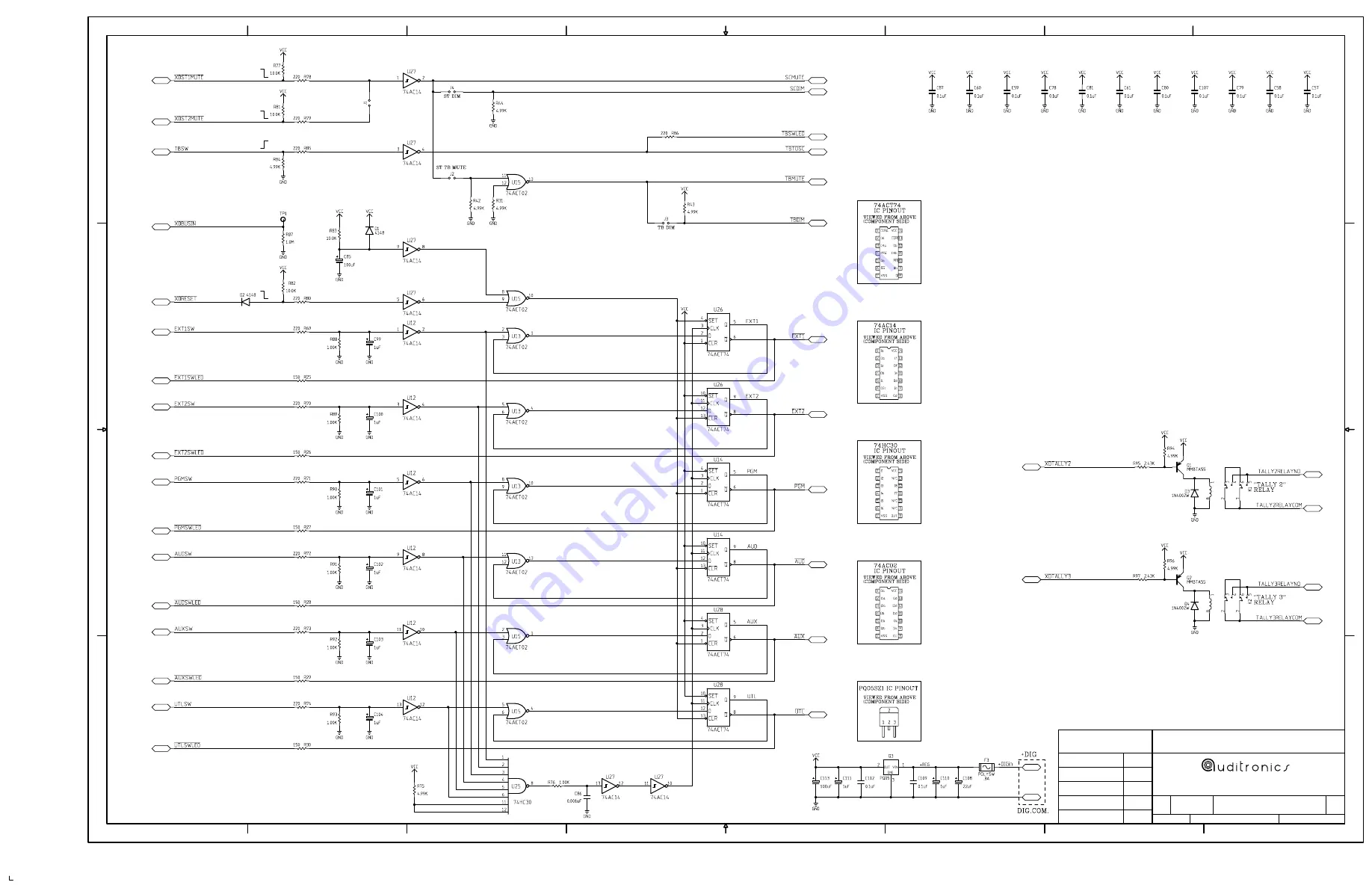 Auditronics 220 Digital Audio Console Technical Manual Download Page 104