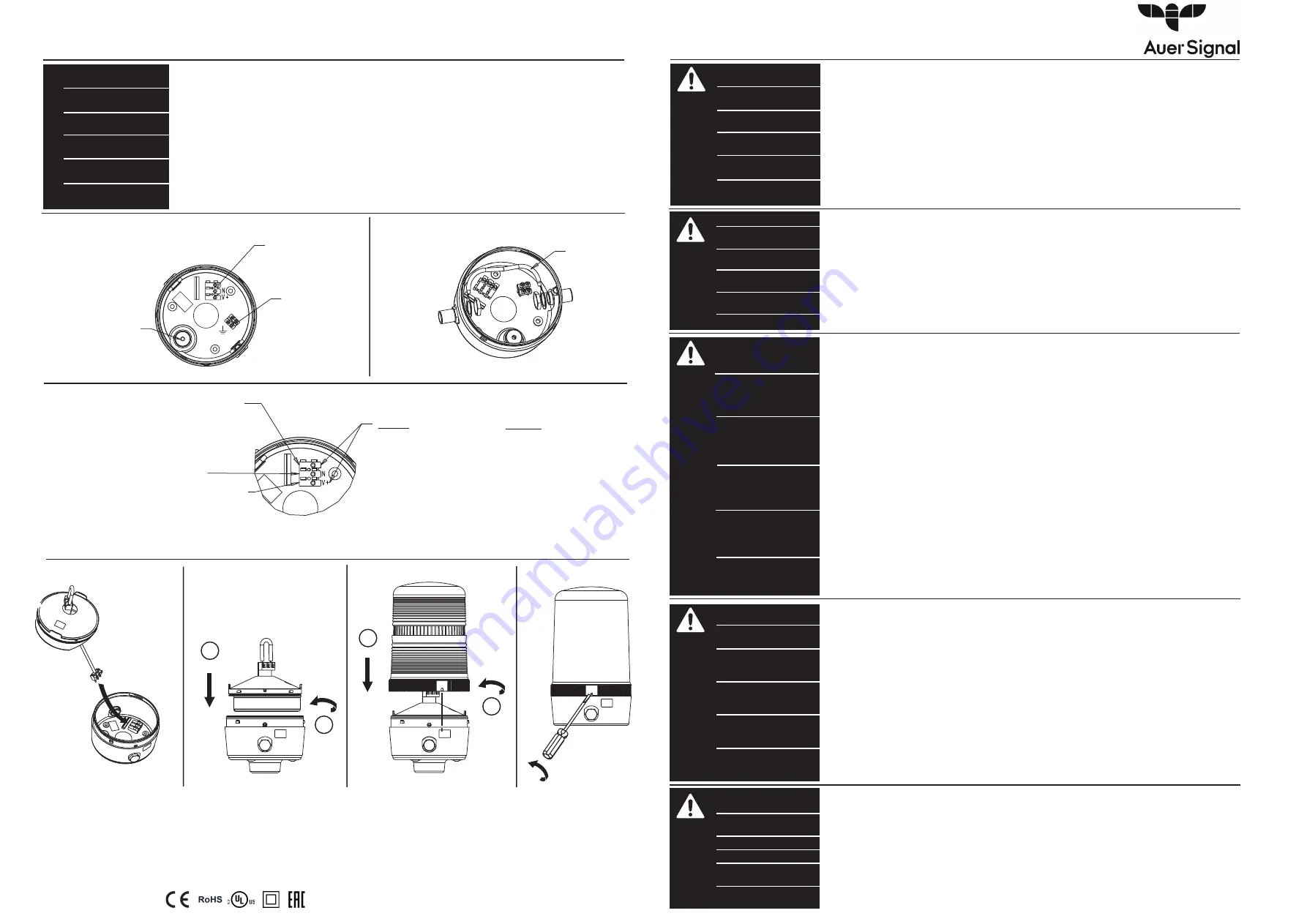 Auer Signal 855BM Quick Start Manual Download Page 1