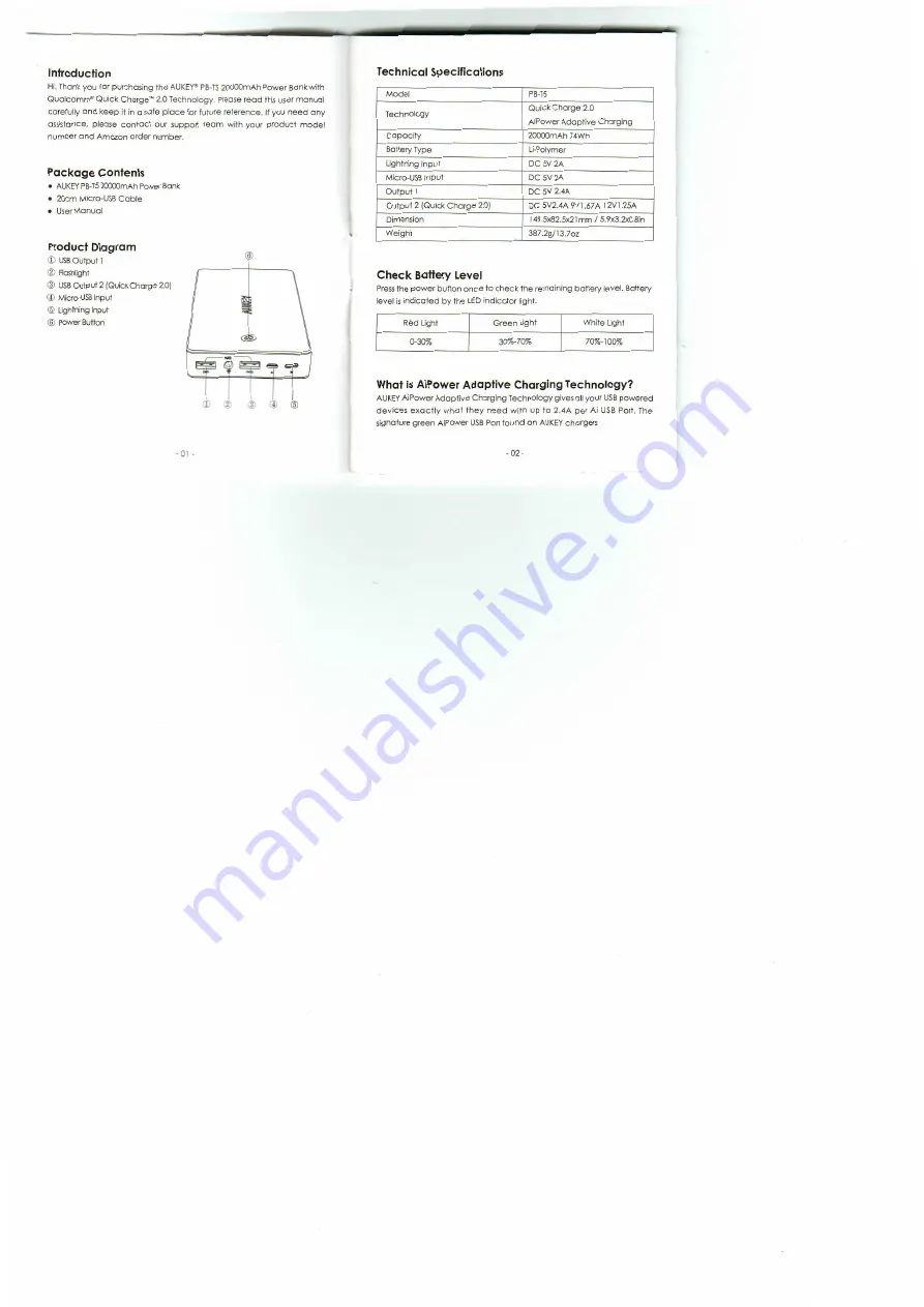 Aukey PB-T5 User Manual Download Page 1