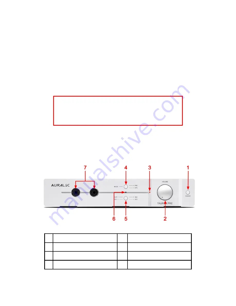 Auralic TAURUS PRE User Manual Download Page 9