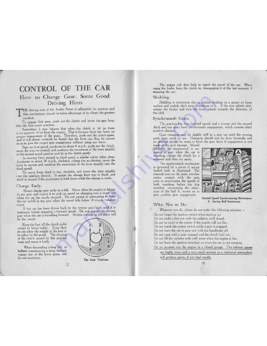 Austin SEVEN Handbook Download Page 8