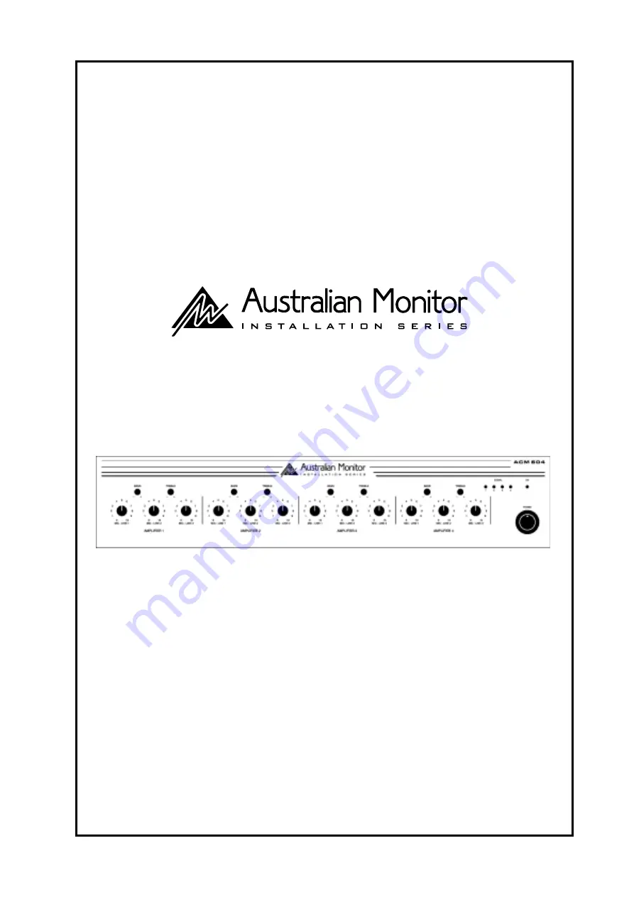 AUSTRALIAN MONITOR ACM604 Скачать руководство пользователя страница 2